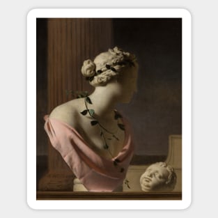 Trompe l'Oeil with a Bust of Venus by Caesar van Everdingen Sticker